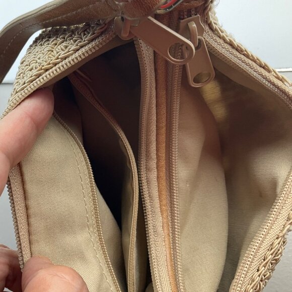 Frankie & Johnnie Shoulder Bag Purse Beige Crochet Rope Floral Coastal Boho - Picture 11 of 13